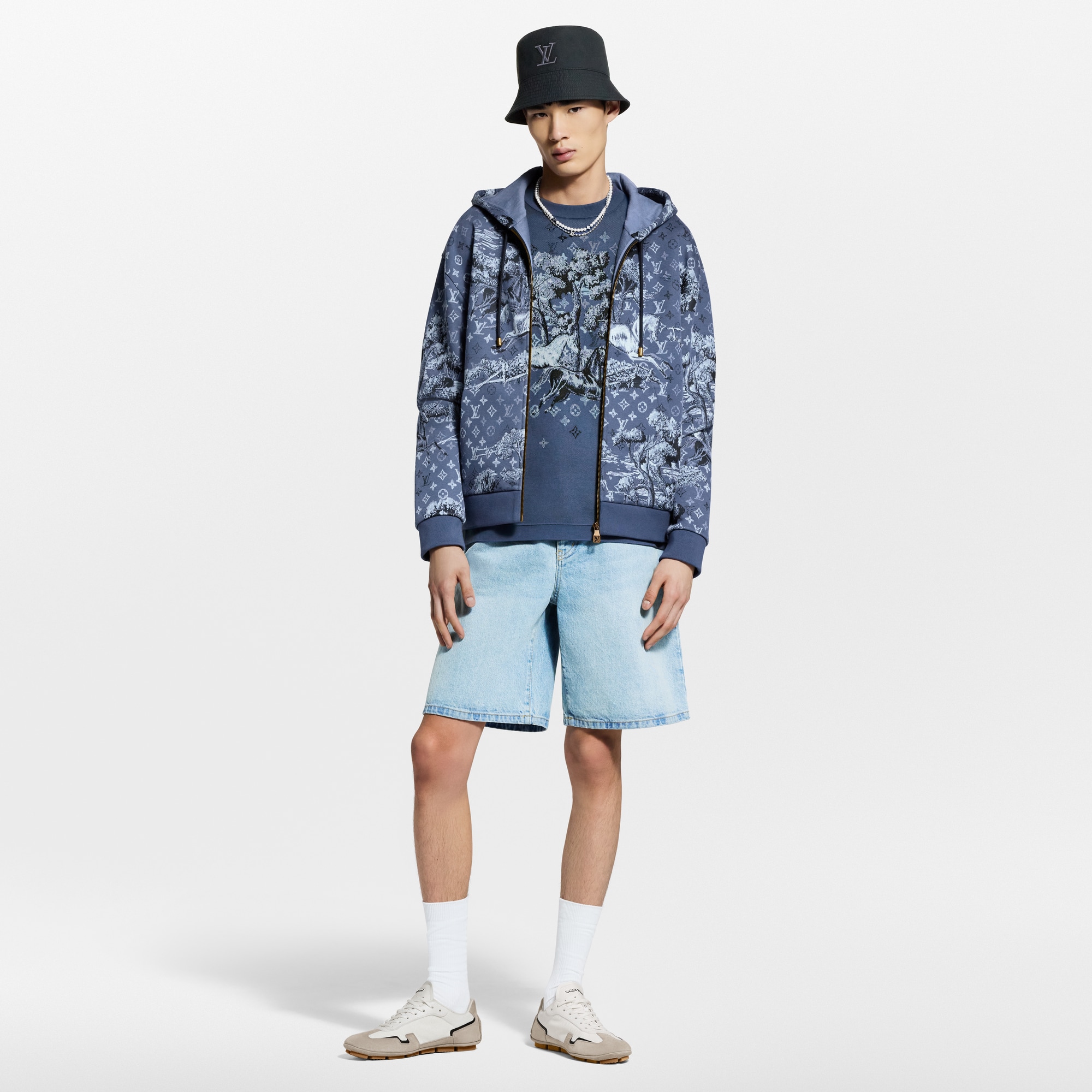 Monogram Jacquard Zipped Hoodie - For Men | LOUIS VUITTON